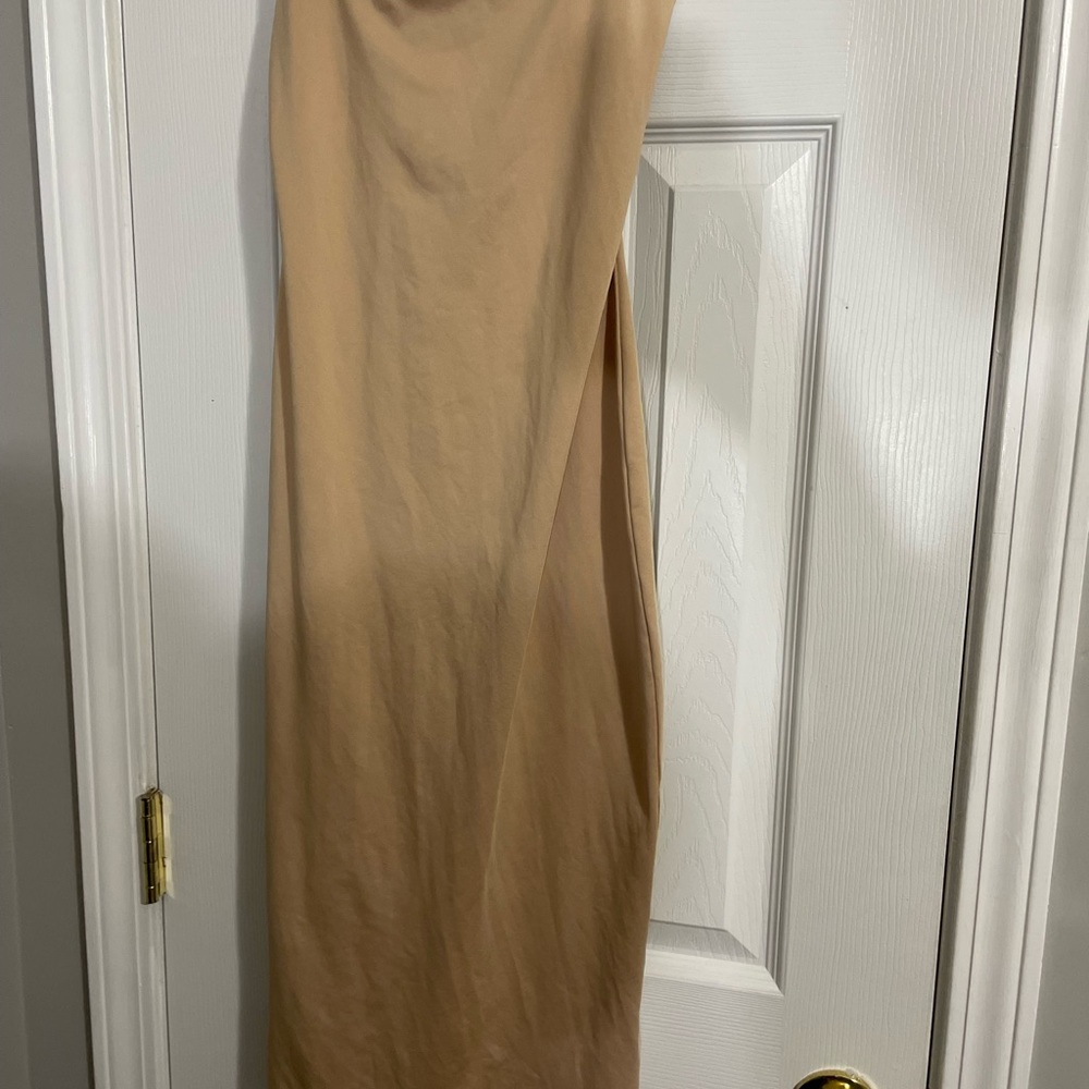 Elegant Tan Maxi Dress